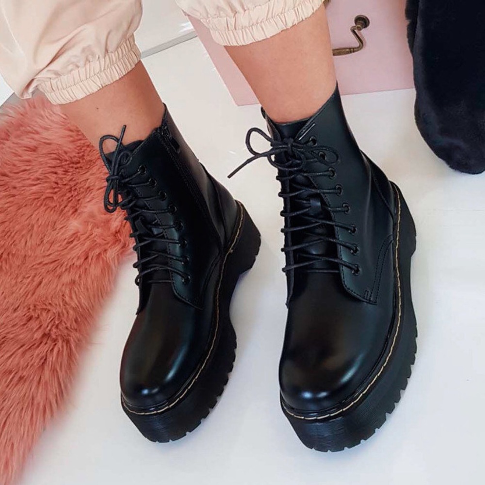 black chunky/platform boots